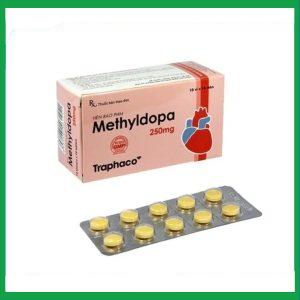 Viên nén Methyldopa 250mg Traphaco điều trị tăng huyết áp (10 vỉ x 10 viên)