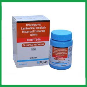 Thuốc Acriptega 50mg/300mg/300mg Mylan điều trị nhiễm virus gây suy giảm miễn dịch ở người HIV-1 (30 viên)