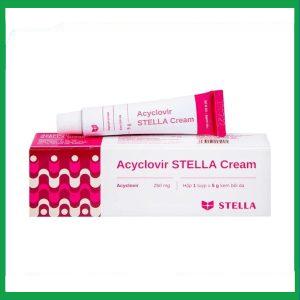Kem bôi da Acyclovir Stella Cream điều trị nhiễm virus Herpes simplex (5g)