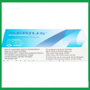 Nhà Thuốc Thanh Vinh - Thuốc Aerius 5mg MSD giảm viêm mũi dị ứng, mày đay (1 vỉ x 10 viên) 3 Nhà Thuốc Thanh Vinh - Aerius 5mg 1