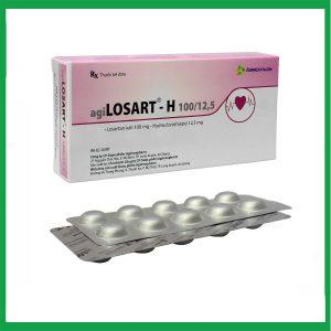 Thuốc agiLosart-H 100/12,5 Agimexpharm điều trị tăng huyết áp vô căn (3 vỉ x 10 viên)