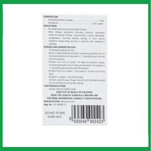 Nhà Thuốc Thanh Vinh - Thuốc Allerfar Pharmedic điều trị viêm mũi dị ứng, các triệu chứng dị ứng (10 vỉ x 20 viên) 1 Nhà Thuốc Thanh Vinh - Allerfar1