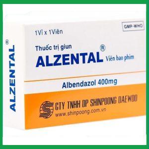 Thuốc Alzental 400mg điều trị nhiễm ký sinh trùng đường ruột (1 vỉ x 1 viên)