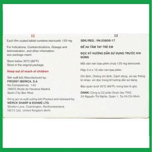 Nhà Thuốc Thanh Vinh - Thuốc Arcoxia 120mg MSD điều trị viêm khớp dạng thấp 2 Nhà Thuốc Thanh Vinh - Arcoxia 1202