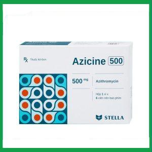 Thuốc Azicine 500 Stella điều trị nhiễm khuẩn do vi khuẩn nhạy cảm (1 vỉ x 6 viên)