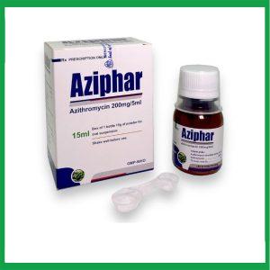 Thuốc Aziphar Mekophar điều trị nhiễm khuẩn đường hô hấp dưới, viêm phế quản cấp (15ml)