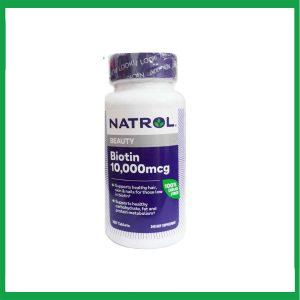 Viên uống hỗ trợ mọc tóc Natrol Biotin 10000 mcg của Mỹ 100 viên