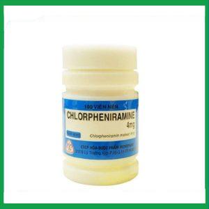 Thuốc Chlorpheniramine 4mg trị viêm mũi dị ứng mùa và quanh năm ( Hộp 100 viên)