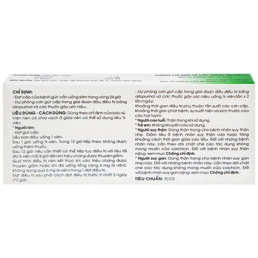 Colchicin-1mg-Traphaco-1.webp Nhà Thuốc Thanh Vinh - Colchicin 1mg Traphaco 1