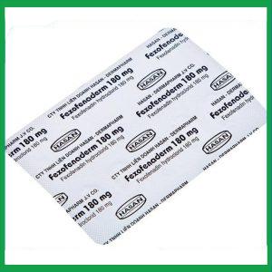 Nhà Thuốc Thanh Vinh - Thuốc Fexofenaderm 180mg Hasan trị viêm mũi dị ứng theo mùa, mày đay mạn tính vô căn (10 vỉ x 10 viên) 2 Nhà Thuốc Thanh Vinh - Fexofenaderm 180mg 1