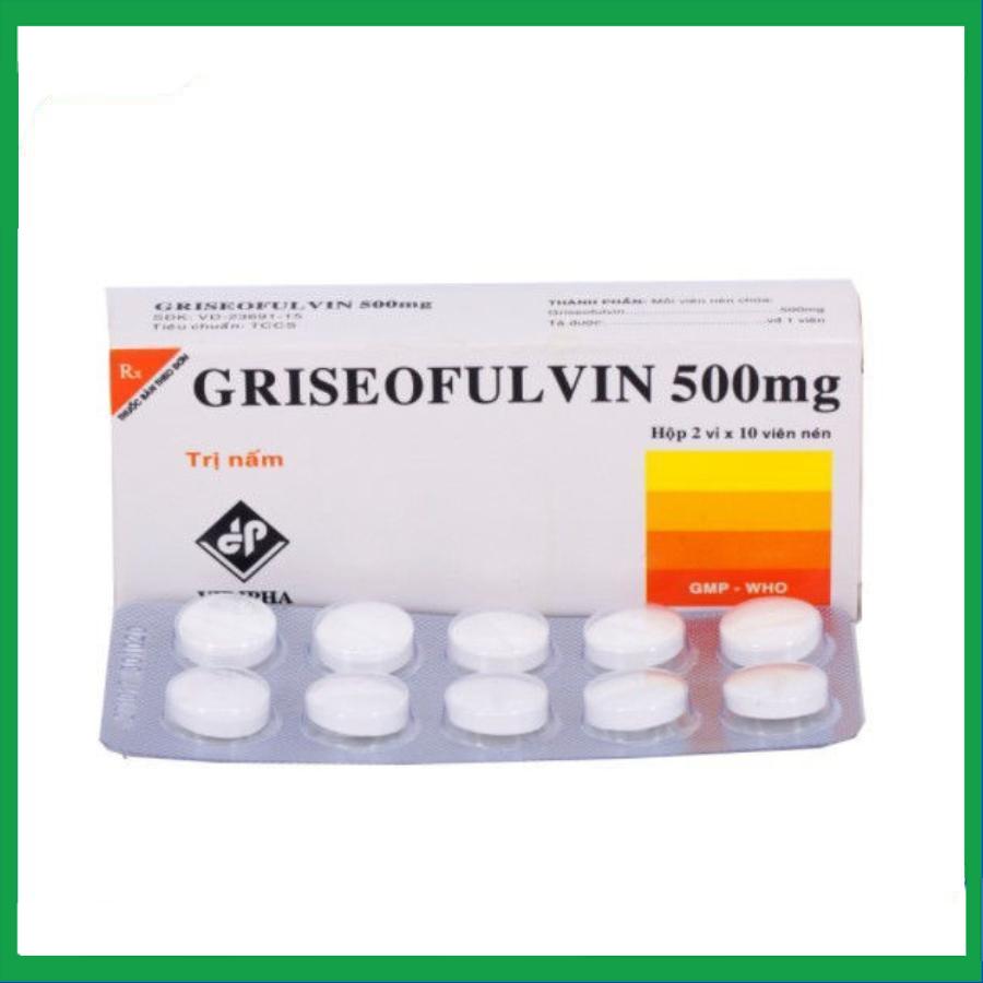 Griseofulvin-500mg.jpg Nhà Thuốc Thanh Vinh - Griseofulvin 500mg
