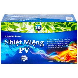 Thuốc Nhiệt Miệng PV điều trị viêm loét miệng, lưỡi (5 vỉ x 10 viên)