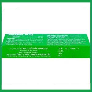 Nhà Thuốc Thanh Vinh - Viên nén Loratadin 10mg giảm viêm mũi dị ứng, ngứa và mày đay (1 vỉ x 10 viên) 3 Nhà Thuốc Thanh Vinh - Loratadin 10mg Traphaco 2