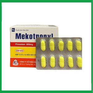 Thuốc Mekotropyl 800 trị chóng mặt, rung giật cơ, giảm trí nhớ (Hộp 10 vỉ x 10 viên)