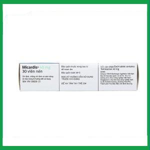 Nhà Thuốc Thanh Vinh - Viên nén Micardis 40mg điều trị tăng huyết áp vô căn (3 vỉ x 10 viên) 1 Nhà Thuốc Thanh Vinh - Micardis plus 40mg 2