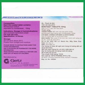 Nhà Thuốc Thanh Vinh - Viên nén Montiget 10mg điều trị suyễn mạn tính (2 vỉ x 7 viên) 4 Nhà Thuốc Thanh Vinh - Montiget 1 1