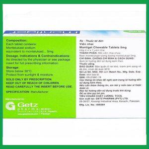 Nhà Thuốc Thanh Vinh - Thuốc Montiget 5mg phòng và điều trị hen phế quản mãn tính 1 Nhà Thuốc Thanh Vinh - Montiget 5mg3