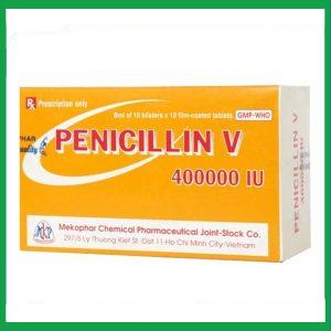 Thuốc Penicillin V 400000 IU Mekophar điều trị các chứng nhiễm khuẩn (10 vỉ x 10 viên)