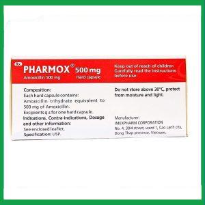Nhà Thuốc Thanh Vinh - Viên nang cứng Pharmox 500mg điều trị các trường hợp nhiễm khuẩn (10 vỉ x 10 viên) 1 Nhà Thuốc Thanh Vinh - Pharmox 500mg 2