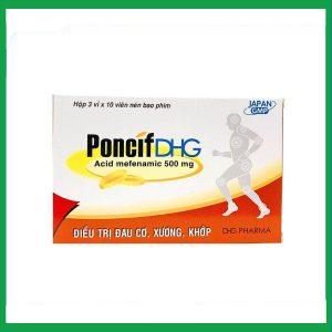 Thuốc Poncif 500mg DHG điều trị giảm đau cơ, đau do chấn thương, đau răng (3 vỉ x 10 viên)