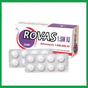Thuốc Rovas 1.5M IU điều trị nhiễm khuẩn đường hô hấp, da (2 vỉ x 8 viên)