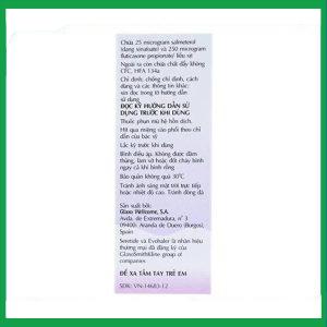 Nhà Thuốc Thanh Vinh - Khí dung Seretide Evohaler DC 25/250 trị hen phế quản (120 liều) 2 Nhà Thuốc Thanh Vinh - Seretide Evohaler2