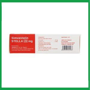 Nhà Thuốc Thanh Vinh - Thuốc Simvastatin Stella 20mg điều trị tăng cholesterol máu (3 vỉ x 10 viên) 2 Nhà Thuốc Thanh Vinh - Simvastatin 20 mg Stella 3