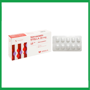 Thuốc Simvastatin 10mg Stella điều trị rối loạn lipid máu ( Hộp 3 vỉ x 10 viên)