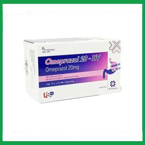 Thuốc Omeprazol 20 - HV USP điều trị loét dạ dày - ruột, ợ chua (10 vỉ x 10 viên)