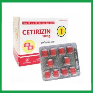 Thuốc Cetirizin10mg Dược Đồng Nai điều trị dị ứng (Hộp 10 vỉ x 10 viên)