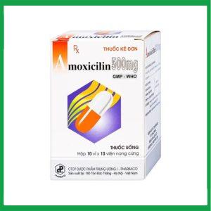Thuốc Amoxicilin 500mg TW1 điều trị nhiễm khuẩn (10 vỉ x 10 viên)