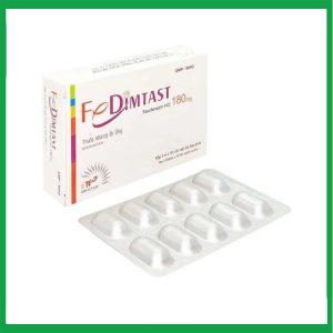 Thuốc Fedimtast 180mg điều trị viêm mũi dị ứng theo mùa, mày đay vô căn mạn tính (Hộp 3 vỉ x 10 viên)