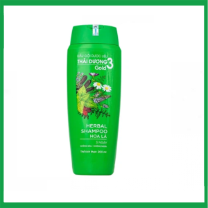 Dầu gội dược liệu Thái Dương 3 hương hoa lá sạch gàu mà vẫn suôn mềm ( Chai 200ml)