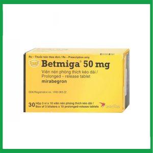 Thuốc Betmiga 50mg Astellas điều trị triệu chứng tiểu gấp (3 vỉ x 10 viên)