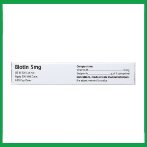 Nhà Thuốc Thanh Vinh - Viên nén Biotin 5mg rụng tóc, viêm da bong, thiếu hụt vitamin H (2 vỉ x 10 viên) 2 Nhà Thuốc Thanh Vinh - Smart pharma 25