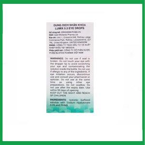 Nhà Thuốc Thanh Vinh - Thuốc nhỏ mắt Lumix 0.3 điều trị khô mắt, mỏi mắt ( Lọ 10ml) 2 Nhà Thuốc Thanh Vinh - Smart pharma 3 3