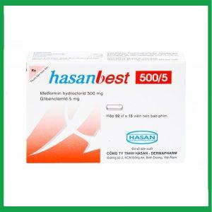 Thuốc Hasanbest 500/5 Hasan điều trị đái tháo đường típ 2 ( Hộp 2 vỉ x 15 viên)