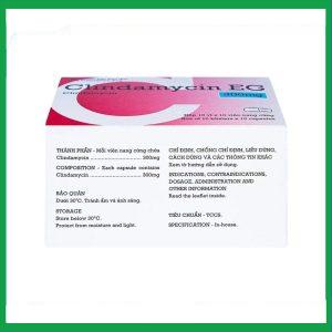 Nhà Thuốc Thanh Vinh - Thuốc Clindamycin EG 300mg Pymepharco điều trị các bệnh nhiễm khuẩn (10 vỉ x 10 viên) 1 Nhà Thuốc Thanh Vinh - Smart pharma 71 1