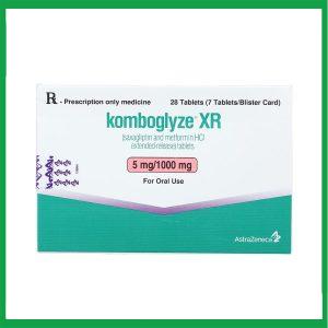 Thuốc Komboglyze XR 5mg/1000mg AstraZeneca hỗ trợ kiểm soát đường huyết ( Hộp 4 vỉ x 7 viên)