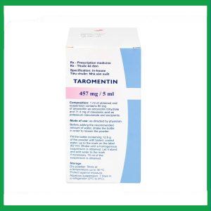 Nhà Thuốc Thanh Vinh - Bột hỗn dịch uống Taromentin 457mg/5ml điều trị nhiễm trùng viêm xoang, tai giữa, đường hô hấp (12.6g) 3 Nhà Thuốc Thanh Vinh - Taromentin 457mg1 1