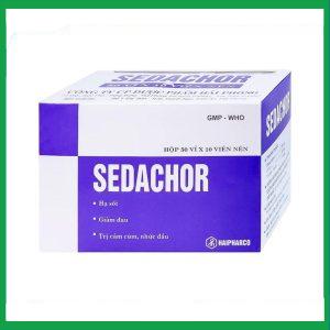 Thuốc Sedachor Haripharco hạ sốt, giảm đau, trị cảm cúm, nhức đầu (50 vỉ x 10 viên)