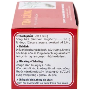 Nhà Thuốc Thanh Vinh - Trà Gừng Traphaco điều trị đau bụng do lạnh, đầy trướng, không tiêu (10 gói x 3g) 2 Nhà Thuốc Thanh Vinh - Tra Gung Traphaco 2