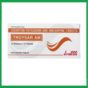 Thuốc Troysar AM Troikaa điều trị tăng huyết áp, đau thắt ngực (10 vỉ x 10 viên)