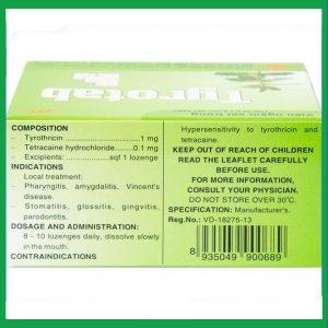 Nhà Thuốc Thanh Vinh - Viên ngậm Tyrotab trị viêm họng, viêm amidan (10 vỉ x 8 viên) 3 Nhà Thuốc Thanh Vinh - Tyrotab 2