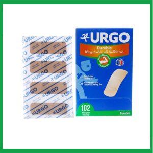 Băng cá nhân vải độ dính cao Urgo Durable size 2cm x 6cm bảo vệ các vết thương nhỏ, vết trầy xước, rách da (102 miếng)