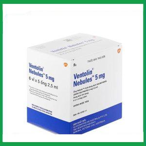 Dung dịch khí dung Ventolin Nebules 5mg điều trị co thắt phế quản (6 vỉ x 5 ống)