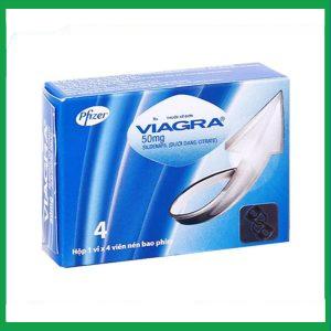Thuốc Viagra 50mg điều trị rối loạn cương dương (1 vỉ x 4 viên)