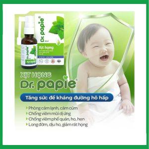 Nhà Thuốc Thanh Vinh - Xit họng húng chanh Dr.Papie hỗ trợ bệnh hô hấp, long đờm, giảm ho, đau họng, amidan 1 Nhà Thuốc Thanh Vinh - Xit hong Dr .papie 2
