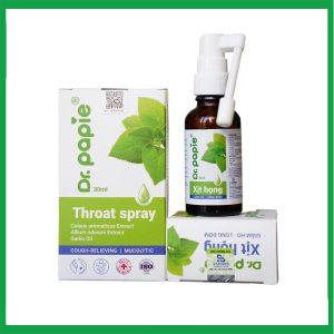 Xit họng húng chanh Dr.Papie hỗ trợ bệnh hô hấp, long đờm, giảm ho, đau họng, amidan