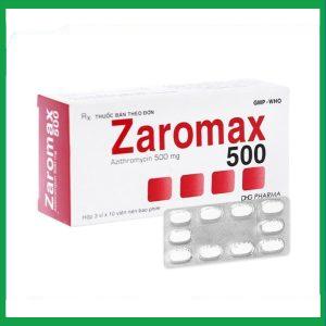 Thuốc Zaromax 500 DHG Pharma điều trị viêm phế quản, viêm phổi (3 vỉ x 10 viên)